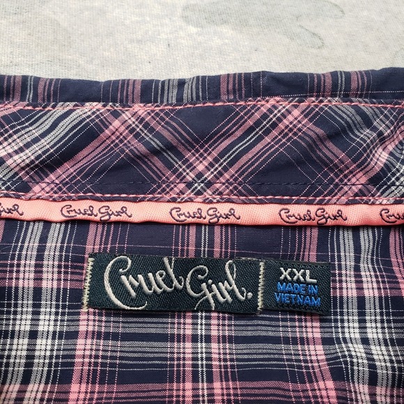 Cruel Girl Top Womens‎ 2XL Pink Pockets Pearl Snap Long Sleeve - Picture 3 of 11